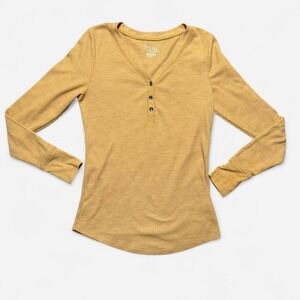 Yellow long sleeve thermal top